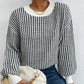 💖Limited Time Holiday Sale 50% off💖Women's Knit Ribbed Pullover Round Neck Sweater