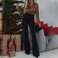 💖Limited Sale 50% OFF💖Women's Luxurious Satin V-neck Blouse with Rose Detail