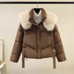 💖Limited Sale 50% OFF💖 Women's Warm Full-Zip Short Jacket with Puffy Collar