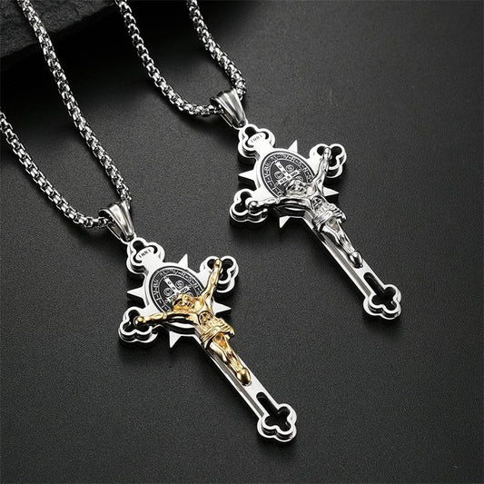 ✝️50% OFF🙏ST.Benedict Protection Cross Power Pendant Necklace