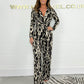 💖Limited Sale 50% OFF💖V-Neck Long Sleeve Leopard Zebra Jumpsuit
