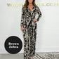 💖Limited Sale 50% OFF💖V-Neck Long Sleeve Leopard Zebra Jumpsuit