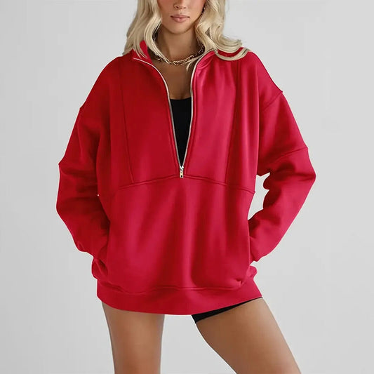 💖Limited Sale 50% OFF💖Women's Casual Lapel Half Zip Tops