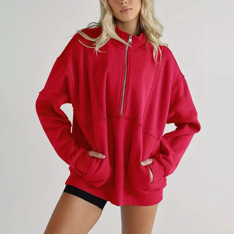 💖Limited Sale 50% OFF💖Women's Casual Lapel Half Zip Tops