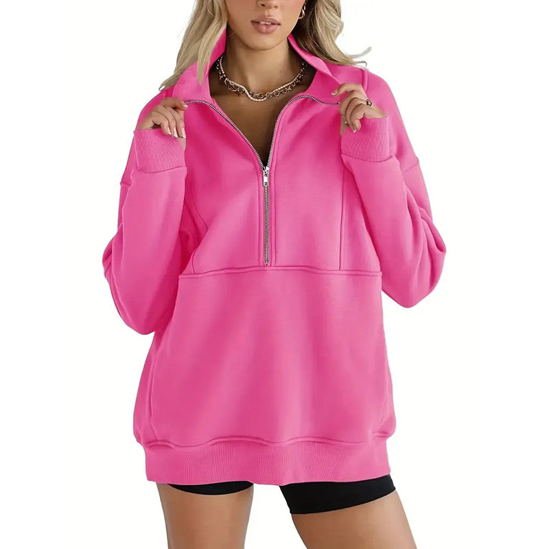 💖Limited Sale 50% OFF💖Women's Casual Lapel Half Zip Tops