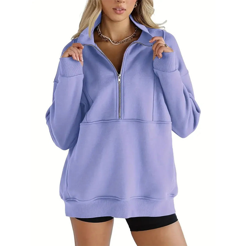 💖Limited Sale 50% OFF💖Women's Casual Lapel Half Zip Tops
