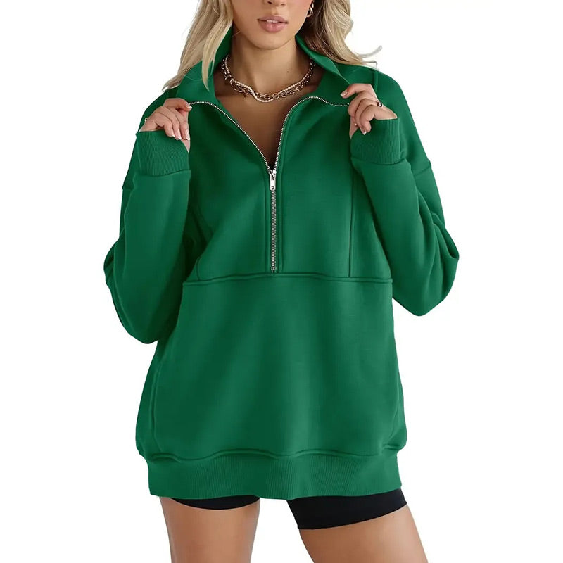 💖Limited Sale 50% OFF💖Women's Casual Lapel Half Zip Tops
