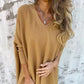 💖Limited Sale 50% OFF💖 Women's Long Sleeve Knitted V-Neck Loose Long Top