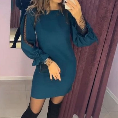 💖Limited Sale 50% OFF💖Long Sleeve Mesh Dress with Round Neck