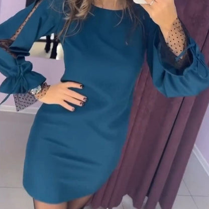 💖Limited Sale 50% OFF💖Long Sleeve Mesh Dress with Round Neck