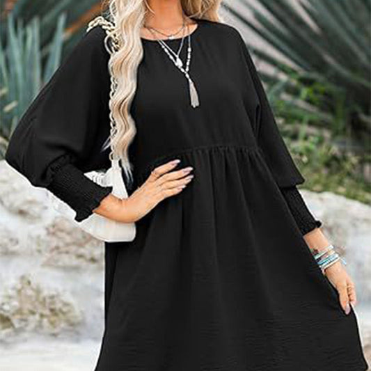 💖Limited Sale 50% OFF💖Round Neck Dress with 3/4 Sleeves