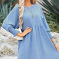 💖Limited Sale 50% OFF💖Round Neck Dress with 3/4 Sleeves
