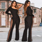 💖Limited Sale 50% OFF💖Sexy Off-Shoulder Bodycon Rhinestone Leg Jumpsuit