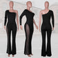 💖Limited Sale 50% OFF💖Sexy Off-Shoulder Bodycon Rhinestone Leg Jumpsuit