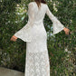💖Limited Sale 50% OFF💖 Lace Flared Sleeves Split Hem Waisted Dress