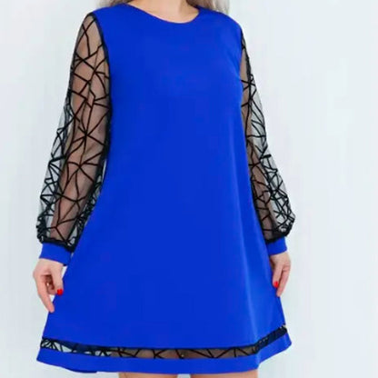 💖Limited Sale 50% OFF💖Women's Patchwork Round Neck Dress