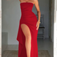 💖Limited Sale 50% OFF💖Strapless Sheath Dress with Side Slit