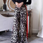 💖Limited Sale 50% OFF💖Women's Leopard Print Patchwork Wide Leg Pants