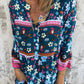 💕Limited Sale 50% OFF💕Casual Floral V-Neck Button Closure Dress