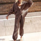 💖Limited Sale 50% OFF💖Women's Casual 2-piece Outfits Oversized Knit Cardigan and High-waist Baggy Pants