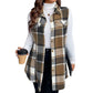 💖Limited Sale 50% OFF💖Women's Plaid Button Down Vest Shirt with Pockets