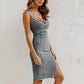 💖Limited Sale 50% OFF💖Adjustable strap U-neck split denim bodycon cami dress