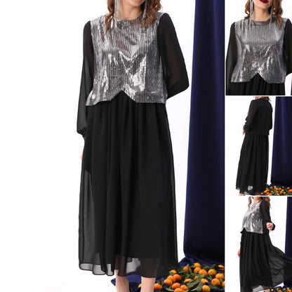 💖Limited Sale 50% OFF💖Women's Elegant Sequins Chiffon Dress