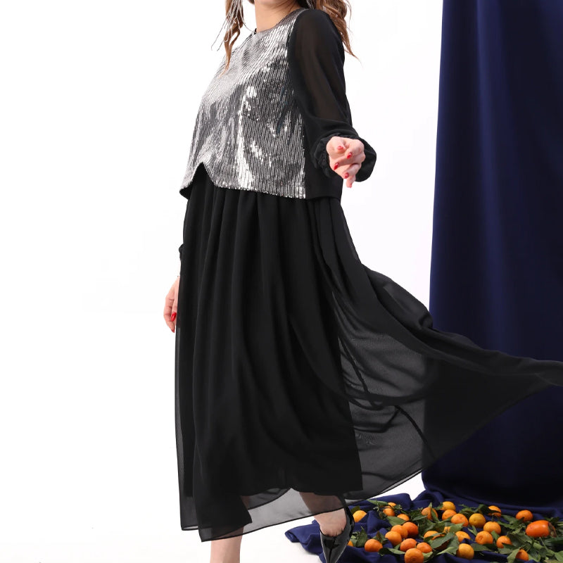 💖Limited Sale 50% OFF💖Women's Elegant Sequins Chiffon Dress