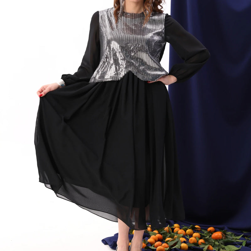 💖Limited Sale 50% OFF💖Women's Elegant Sequins Chiffon Dress