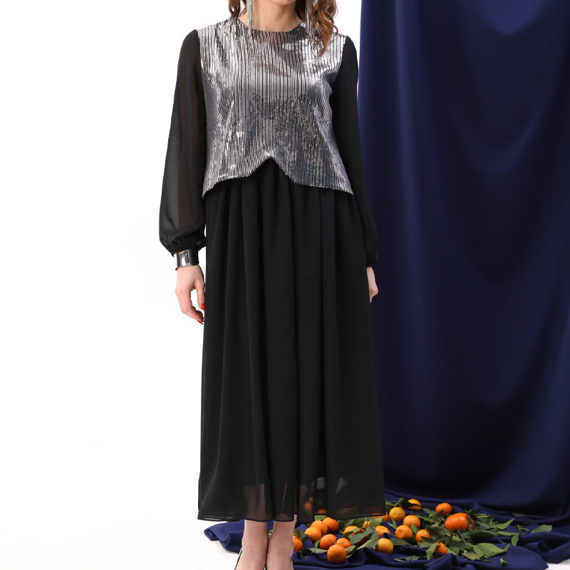 💖Limited Sale 50% OFF💖Women's Elegant Sequins Chiffon Dress