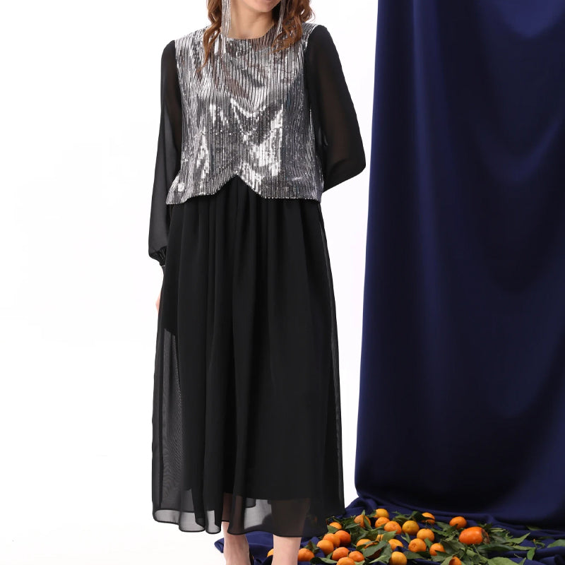 💖Limited Sale 50% OFF💖Women's Elegant Sequins Chiffon Dress