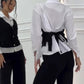 💖Limited Sale 50% OFF💖Women's Faux Two-Piece Shirt Vest & Pants Set