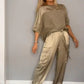 💕Limited Sale 50% OFF💕Women's Round-Neck Top & Pants 2-Piece Set