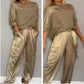 💕Limited Sale 50% OFF💕Women's Round-Neck Top & Pants 2-Piece Set