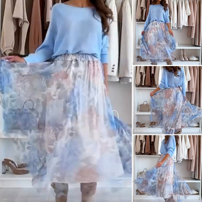 💖Limited Sale 50% OFF💖Blue Set Bow Back Top & Tulle Skirt