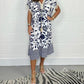 💖LAST DAY SALE 50% OFF💖Printed Casual Dress With V-Neckline and Fringes on the Short Sleeves