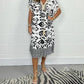 💖LAST DAY SALE 50% OFF💖Printed Casual Dress With V-Neckline and Fringes on the Short Sleeves