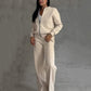 💕Limited Sale 50% OFF💖Women's Two-Piece Relaxed Fit Set - Zippered Jacket and Wide-Leg Pants