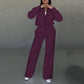 💕Limited Sale 50% OFF💖Women's Two-Piece Relaxed Fit Set - Zippered Jacket and Wide-Leg Pants