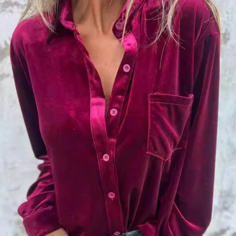 💖Limited Sale 50% OFF💖Women's Long-Sleeve Button-Down Shirt with Pocket