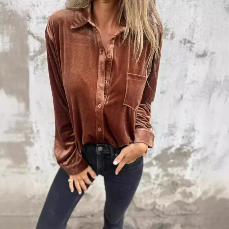 💖Limited Sale 50% OFF💖Women's Long-Sleeve Button-Down Shirt with Pocket