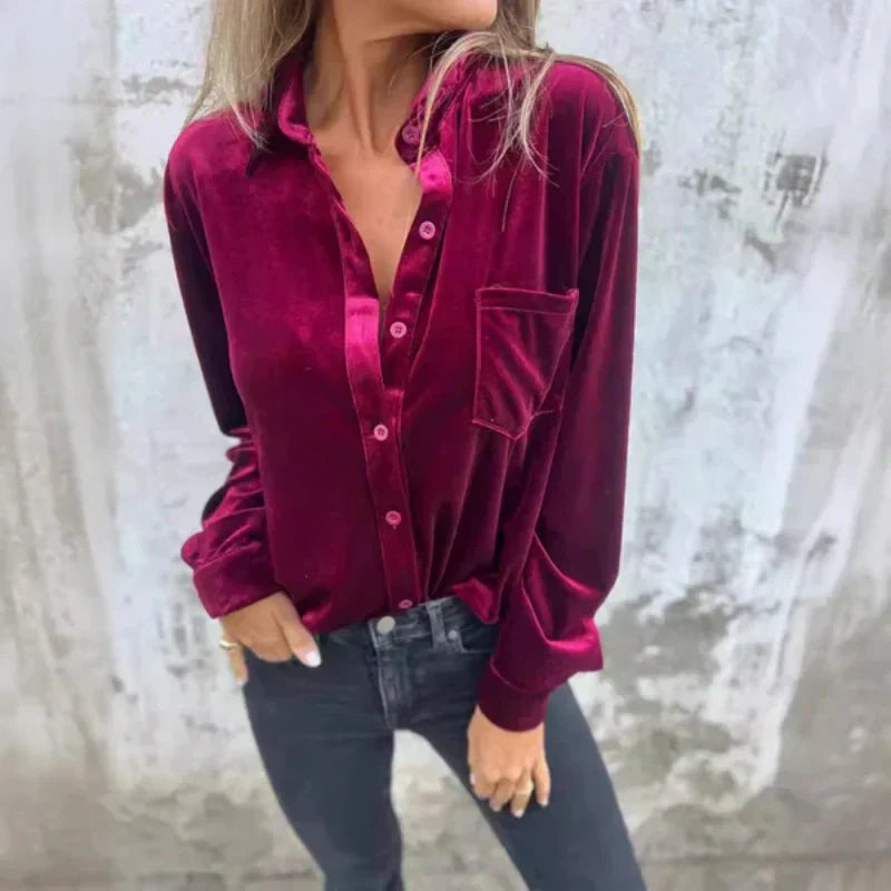 💖Limited Sale 50% OFF💖Women's Long-Sleeve Button-Down Shirt with Pocket