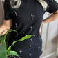 💕Limited Time 50% Off💕Women's Rhinestone Embellished Short Sleeve Dress