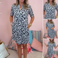 💖Limited Sale 50% OFF💖Women's Casual Short Sleeve V-Neck Printed Dress