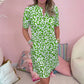 💖Limited Sale 50% OFF💖Women's Casual Short Sleeve V-Neck Printed Dress