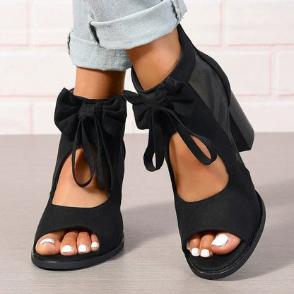 ✨Limited Sale 50% OFF✨Women’s Bow Open-Toe Chunky Heel Sandals