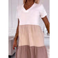 💖Limited Sale 50% OFF💖 Women’s Elegant Color Block V-Neck Long Dress