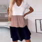 💖Limited Sale 50% OFF💖 Women’s Elegant Color Block V-Neck Long Dress