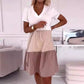 💖Limited Sale 50% OFF💖 Women’s Elegant Color Block V-Neck Long Dress