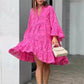 💕Limited Sale 50% OFF💕Solid Color V-Neck Loose Hollow Out Dress